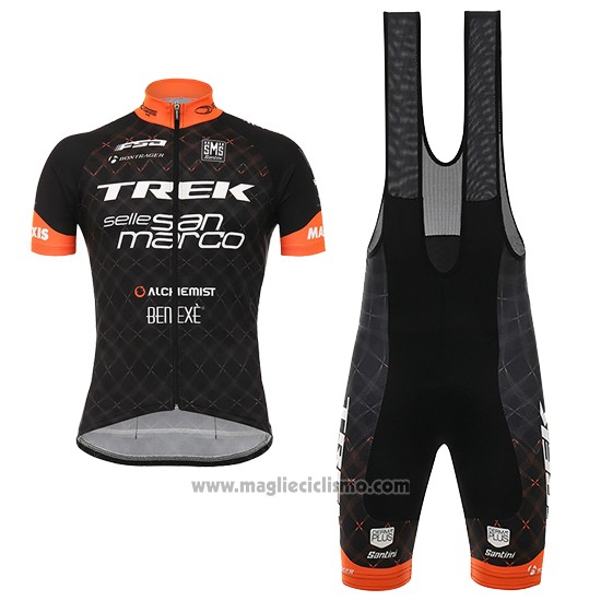 2017 Abbigliamento Ciclismo Trek Nero Manica Corta e Salopette